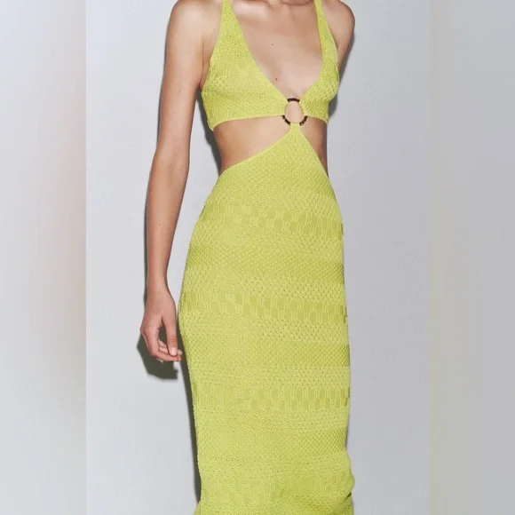 zara lime green maxi dress ZARA. Long green dress Tm – Hibuy market main image 1